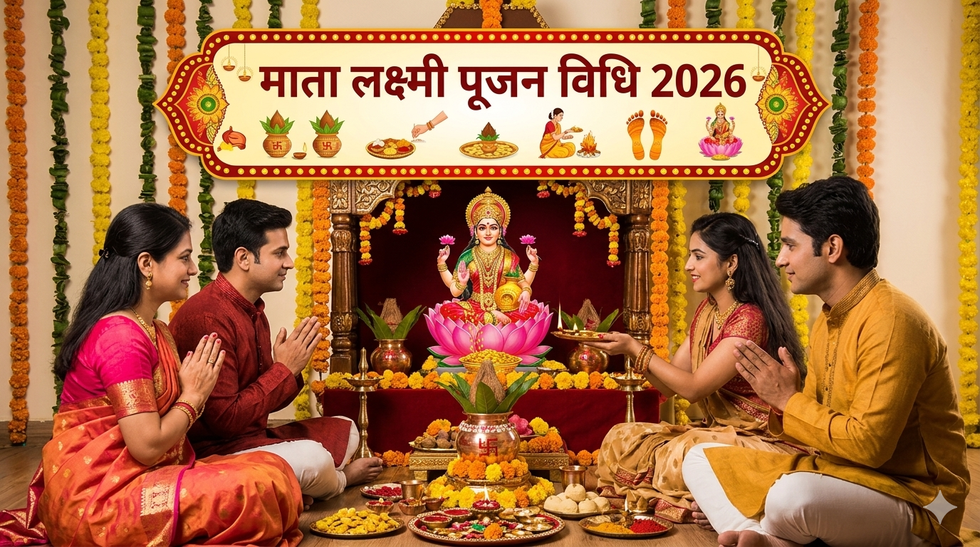 माता लक्ष्मी पूजन विधि 2026: घर में सुख-समृद्धि और धन प्राप्ति के सरल उपाय