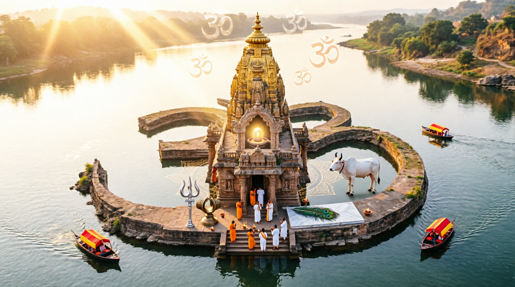 ओंकारेश्वर ज्योतिर्लिंग: नर्मदा नदी के ॐ आकार के टापू पर स्थित अद्भुत शिव धाम