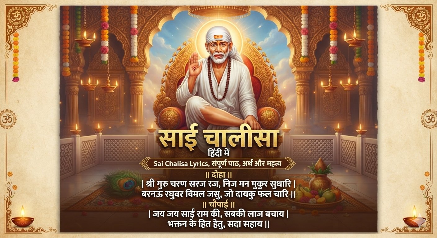 साईं चालीसा हिंदी में | Sai Chalisa Lyrics, संपूर्ण पाठ, अर्थ और महत्व